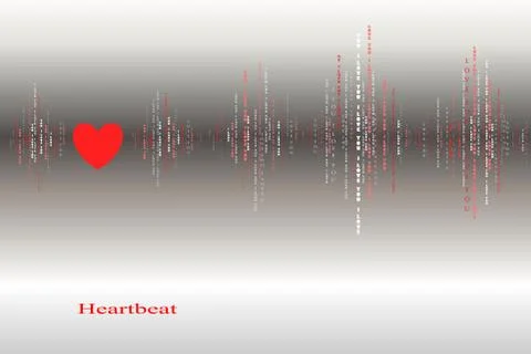 Fall in love heart beats cardiogram design. Stock Illustration