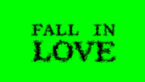 Fall In Love smoke text effect green isolated background Stock Footage 139634291