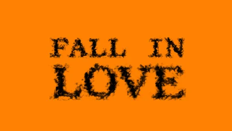 Fall In Love smoke text effect orange isolated background Stock Footage 139634306