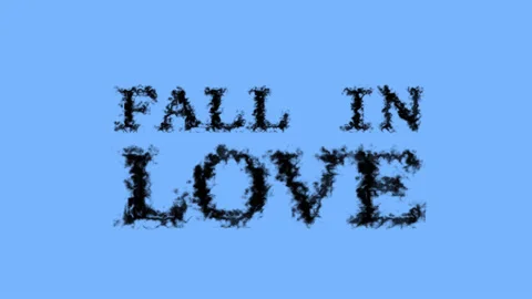 Fall In Love smoke text effect sky isolated background Stock Footage 139634328