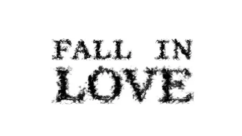 Fall In Love smoke text effect white isolated background Stock Footage 139634341
