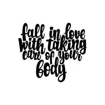 Fall in love with talking care of your body Stock Illustration