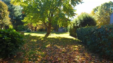Fall Low Fly Next to House Video stock 93571187