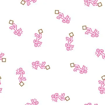 Fall man accident vector seamless pattern Stock Illustration