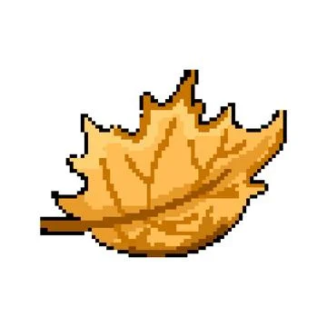 Fall maple leaf pixel art vector illustration 스톡 일러스트