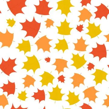 Fall maple leaves seamless pattern. Autumn vector background for fabric, clot 스톡 일러스트