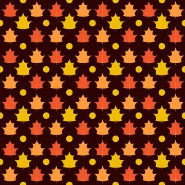 Fall maple leaves seamless pattern. Autumn vector background for fabric, scra Illustrazione stock