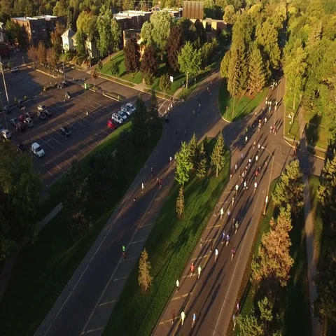 Fall Marathon Turnaround Point at Sunrise Stock-Footage 69523367