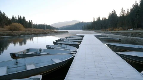 Fall Morning on a Lake Stock Footage 119084031