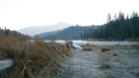 Fall Morning on a Lake Stock Footage 119084644
