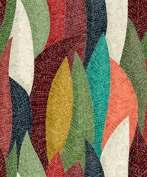 Fall mosaic pattern イラスト素材