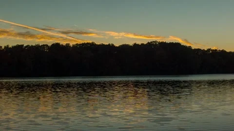 Fall, Nature, lake sunset to dark timelapse Stock Footage 56468454