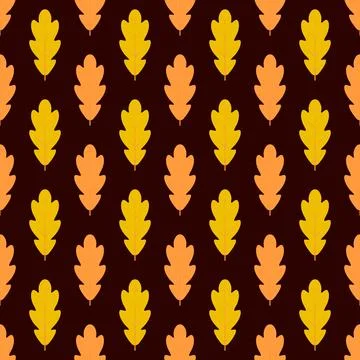 Fall oak leaves seamless pattern. Autumn vector background for fabric, clothe 스톡 일러스트
