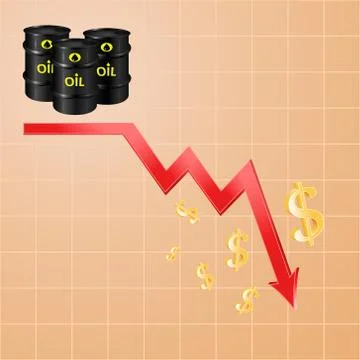 Fall in oil prices Stock Illustration