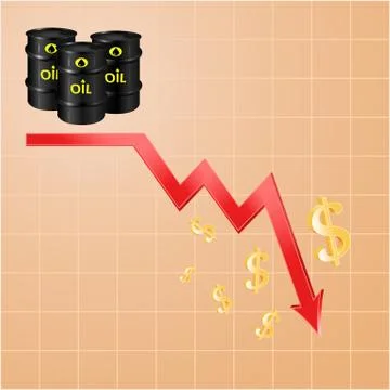 Fall in oil prices Ilustración de archivo