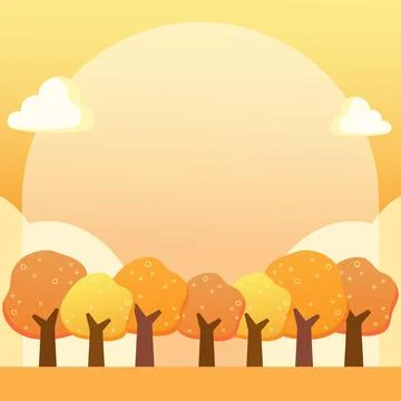 Fall orange forest background 1 Stock Illustration