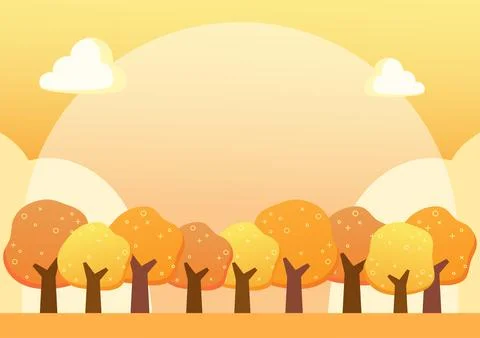 Fall orange forest background 2 Stock Illustration