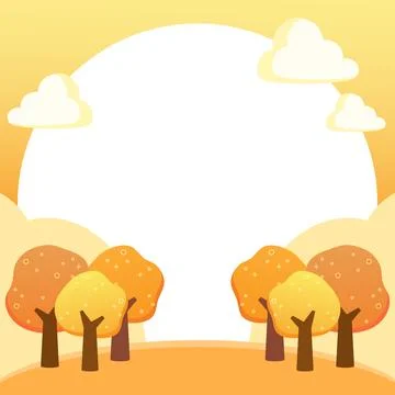 Fall orange forest frame 1 Stock Illustration