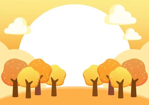 Fall orange forest frame 2 Stock Illustration