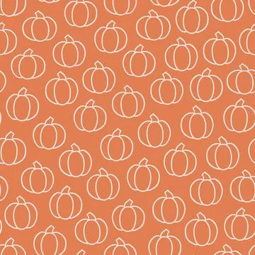 Fall Orange Pumpkins Texture Seamless Pattern Background イラスト素材