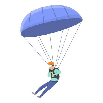 Fall parachuting icon, cartoon style Stock Illustration