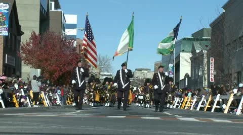 A fall parade begins Stock Footage 10838674