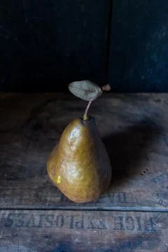 Fall pears in rustic setting Stock Photos