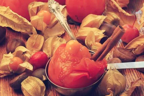 Fall persimmon Stock Photos