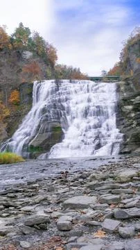 Fall picture of a Waterfall Stock Photos