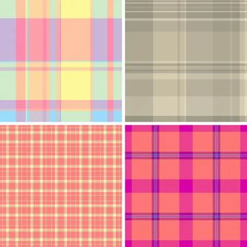 Fall plaid collection prepared for digital backgrounds. Ideal for seasonal wa Stock Illustration