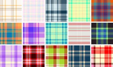 Fall plaid collection prepared for interior concepts. Seasonal tartan visua.. Illustrazione stock