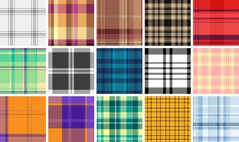 Fall plaid pattern set built for digital products. Suitable for downloads, mo Stock Illustration
