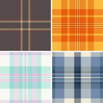 Fall plaid pattern set built for digital products. Suitable for downloads, .. Stock Illustration