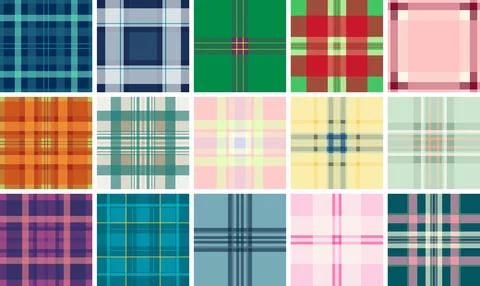 Fall plaid pattern set built for digital products. Suitable for downloads, .. Stock Illustration