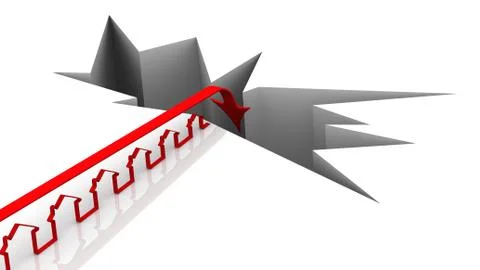 The fall in property prices. The concept 스톡 일러스트