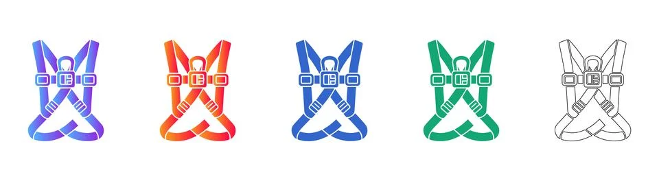 Fall Protection Safety Harness Vector Icon Ilustración de archivo