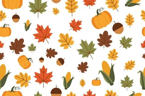 Fall Pumkin pattern vector illustration clipart on a white background Stock Illustration