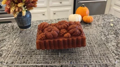 Fall Pumpkin Bread Stock Footage 318928226