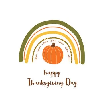 Fall pumpkin in rainbow Cute pumpkin for autumn party, farmers market, harvest Stock Illustration