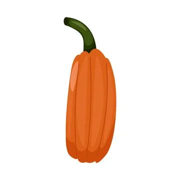 Fall Pumpkin,Orange pumpkin on a white background. Autumn Harvest Icon Symb.. Stock Illustration