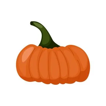 Fall Pumpkin,Orange pumpkin on a white background. Autumn Harvest Icon Symb.. Stock Illustration
