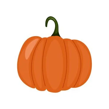 Fall Pumpkin,Orange pumpkin on a white background. Autumn Harvest Icon Symb.. Stock Illustration