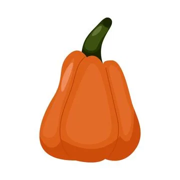 Fall Pumpkin,Orange pumpkin on a white background. Autumn Harvest Icon Symb.. Stock Illustration