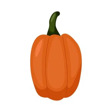 Fall Pumpkin,Orange pumpkin on a white background. Autumn Harvest Icon Symb.. Stock Illustration