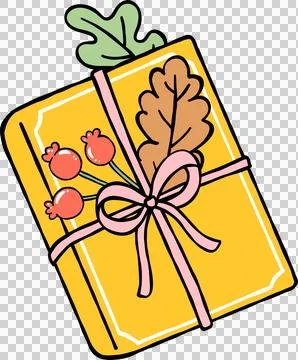 Fall Reading Bookish, Closed Book Wrapped with Autumn Elements 스톡 일러스트