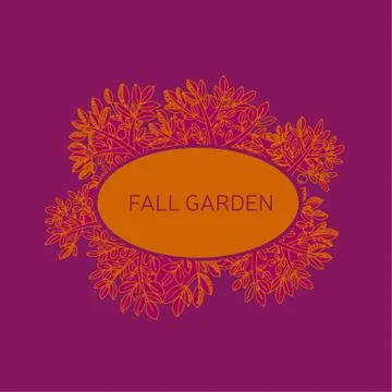 Fall red and orange tree and foliage sketch vector illustration. hand drawn l Stock Illustration