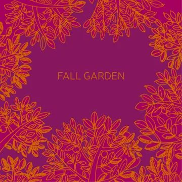 Fall red and orange tree and foliage sketch vector illustration. hand drawn l Illustrazione stock