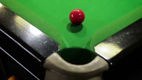 Fall of a red ball into a corner pocket on a snooker table 動画素材 86202070
