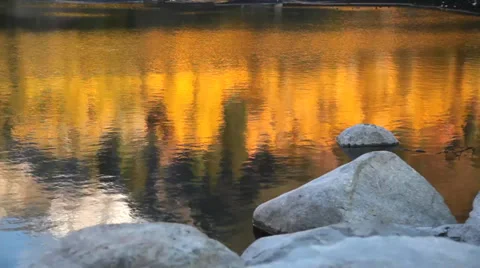 Fall reflection on lake 스톡 동영상 35947689