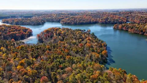 Fall Reservoir Stockfoto's